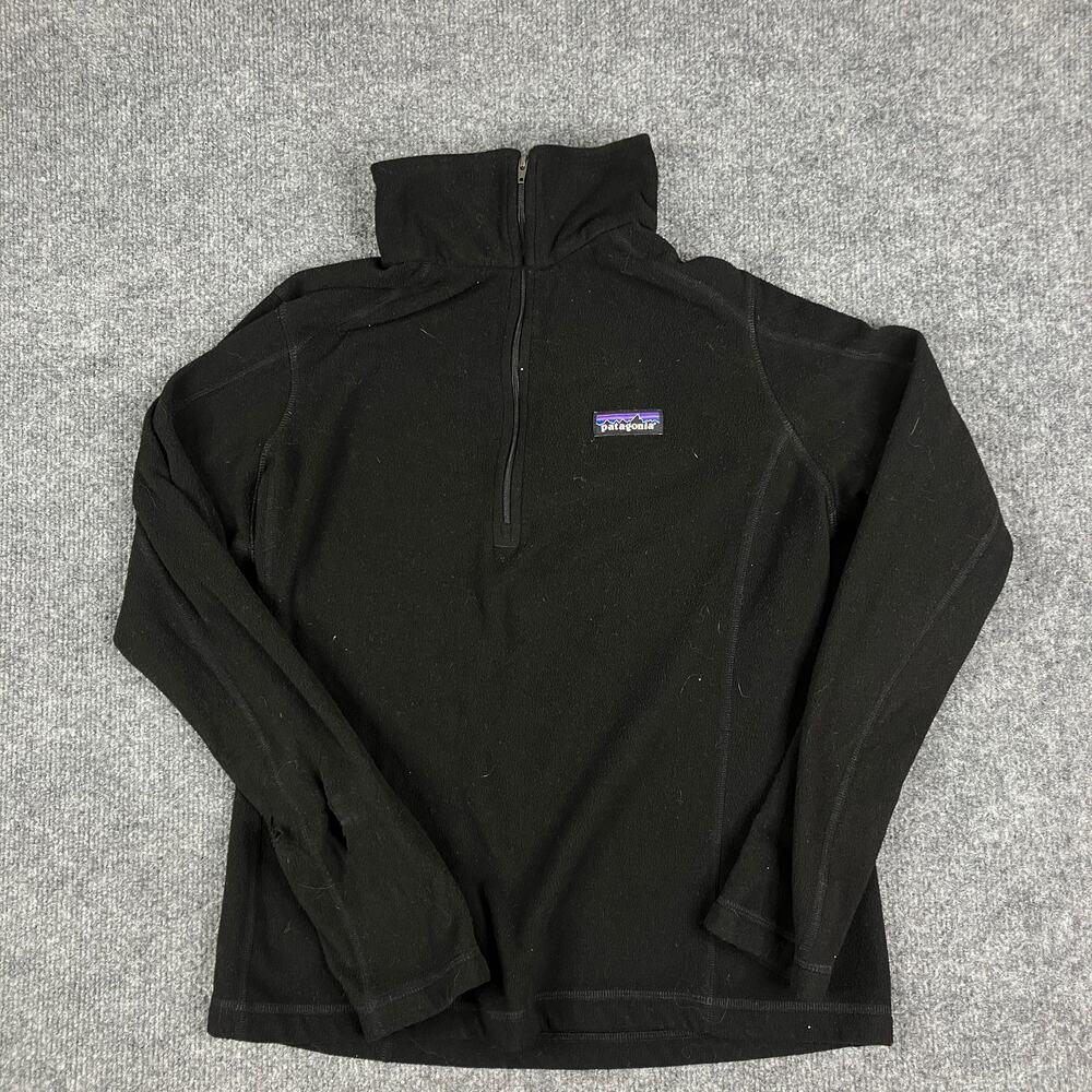 Patagonia Fleece Pullover Womens Size S Black Quarter Zip Lightweight Outdoor